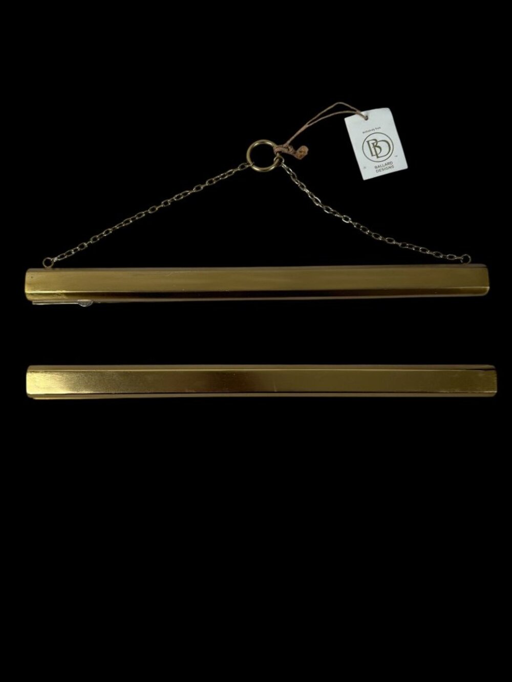 Ballard Designs Magnetic Gold Brass Metal Poster Print Hanger Chain Gallery Wall